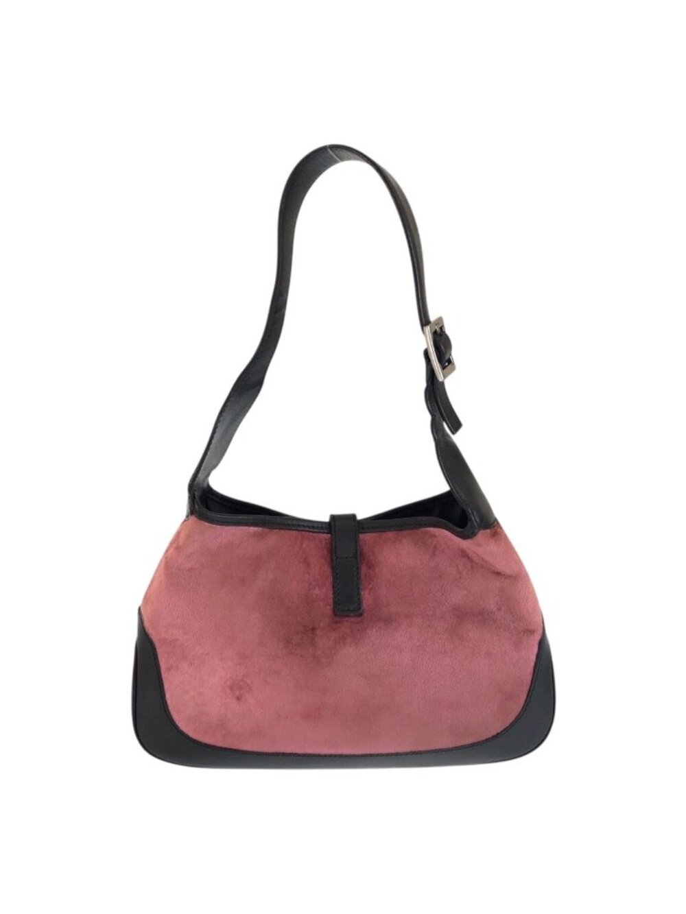 Gucci Jackie Pink Black Silver Velour Leather 001 Shoulder Bag - Picture 2 of 9